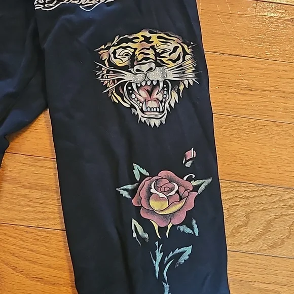 Ed Hardy Vintage Y2K jogger pants Tiger Rose - Picture 3 of 5